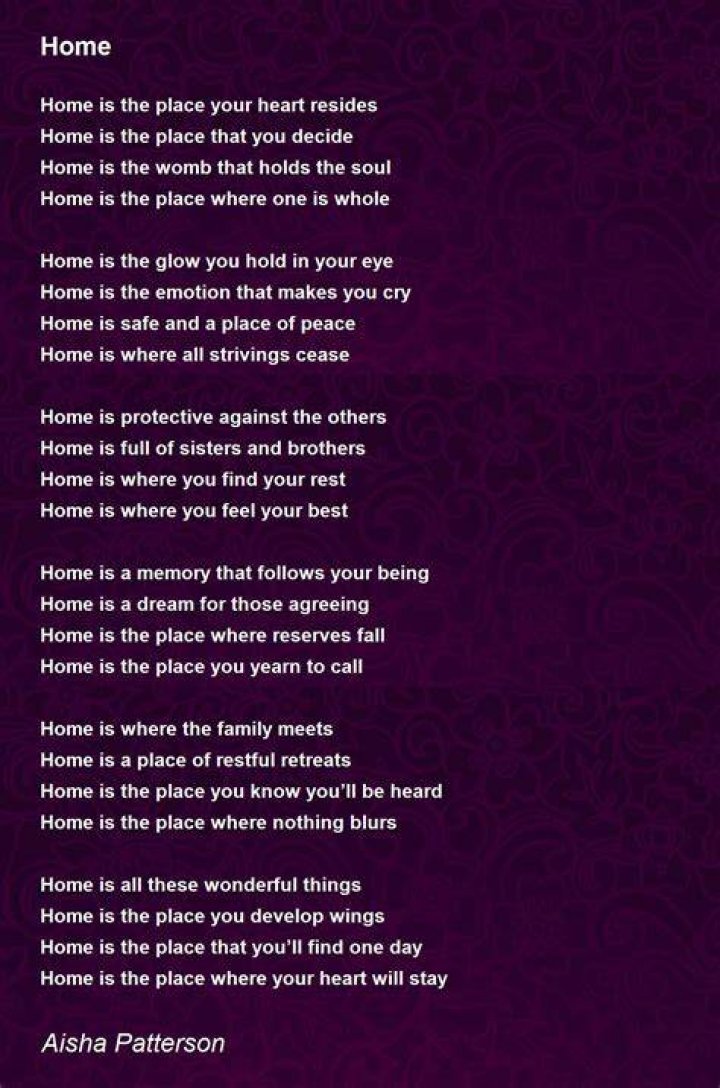 Home Poem by Aisha Patterson Poem Hunter