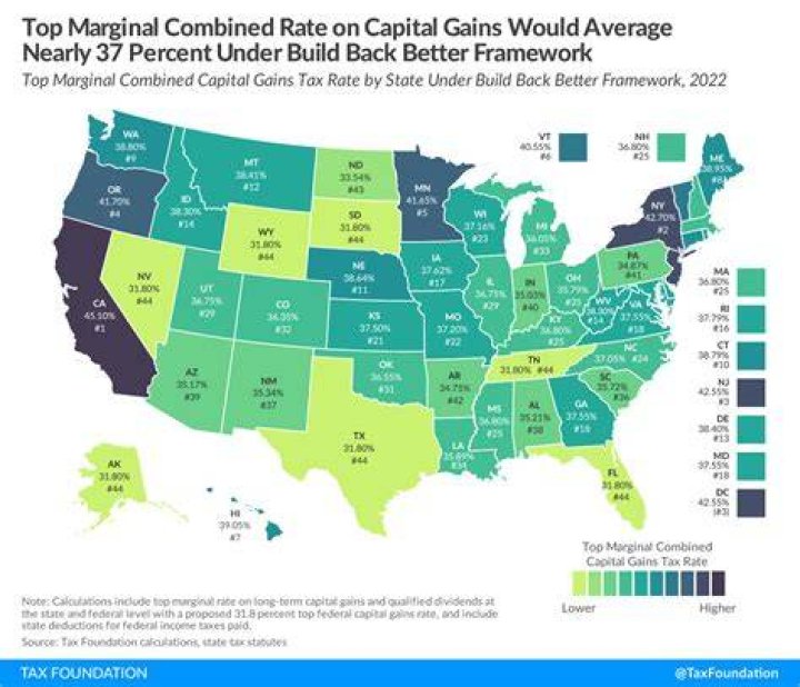 House Democrats Capital Gains Tax Rates in Each State Tax Foundation
